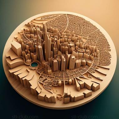 3D мадэль Экономический город короля Абдаллы в Саудовской Аравии (STL)